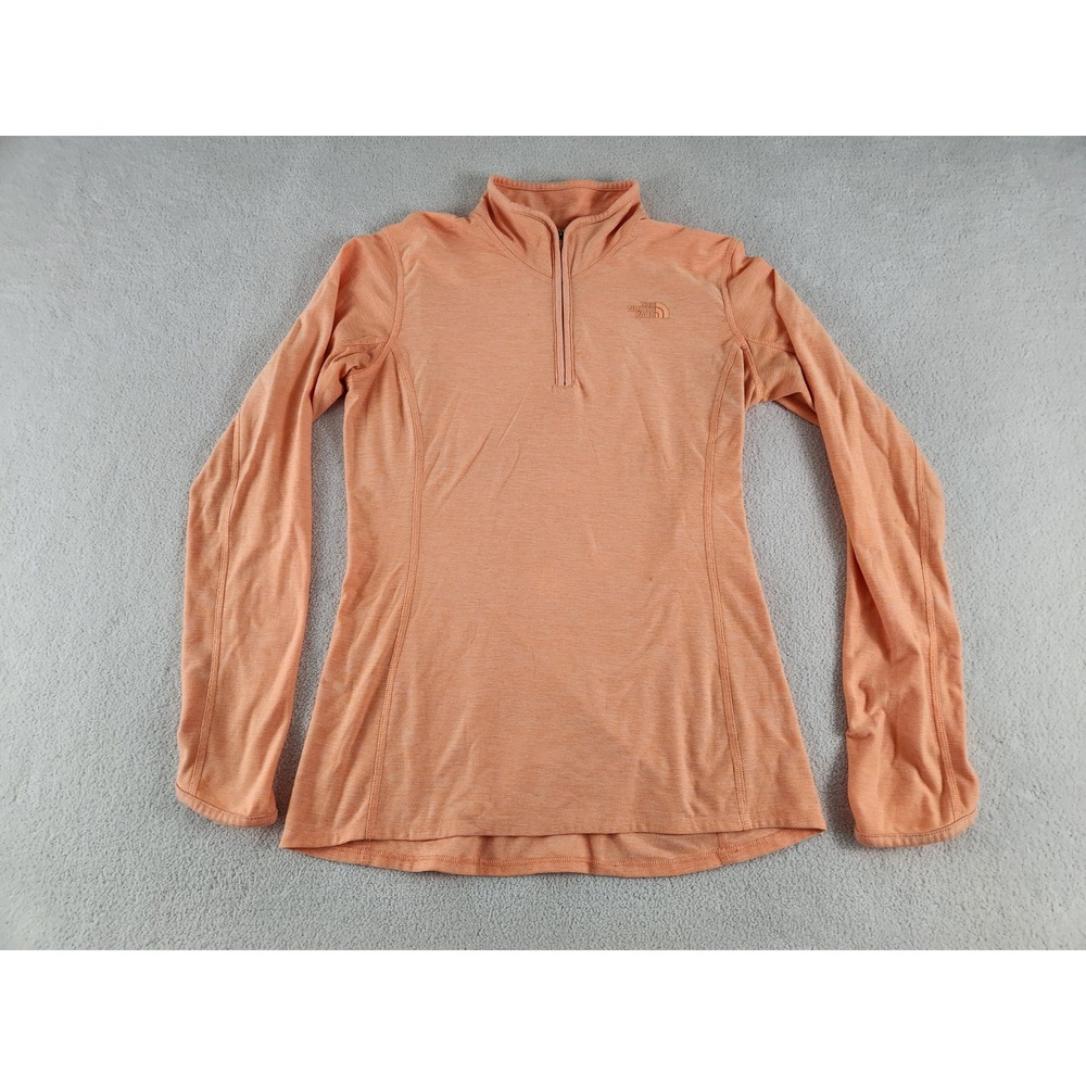Women's North Face Long Sleeve Peach 1/4 Zip Pullover Size Medium